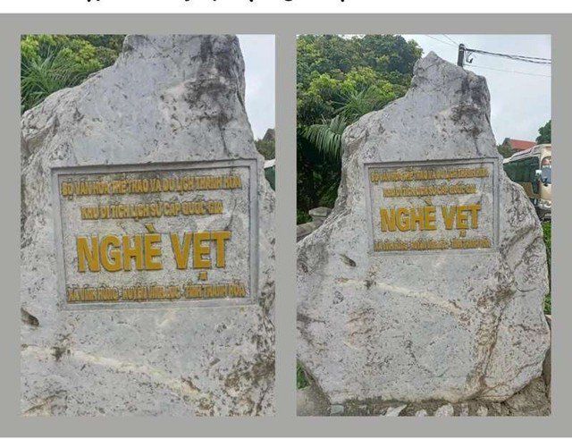 Tấm biển đá ghi "Bộ Văn hóa, Thể thao và Du lịch Thanh Hóa" gây xôn xao mạng xã hội