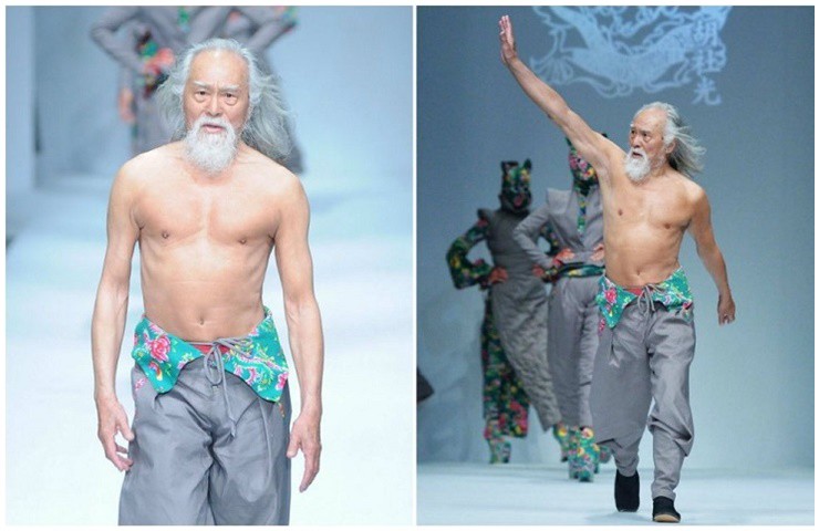 Nam diễn viên Vương Đức Thuận (88 tuổi) từng gây bão trên sàn catwalk khi khoe ngực trần vạm vỡ với khí chất bất phàm.
