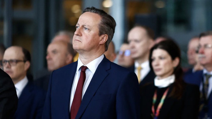 Ngoại trưởng Anh David Cameron có mặt tại sự kiện kỷ niệm 75 năm thành lập NATO ở Brussels (Bỉ) vào ngày 4/4/2024.