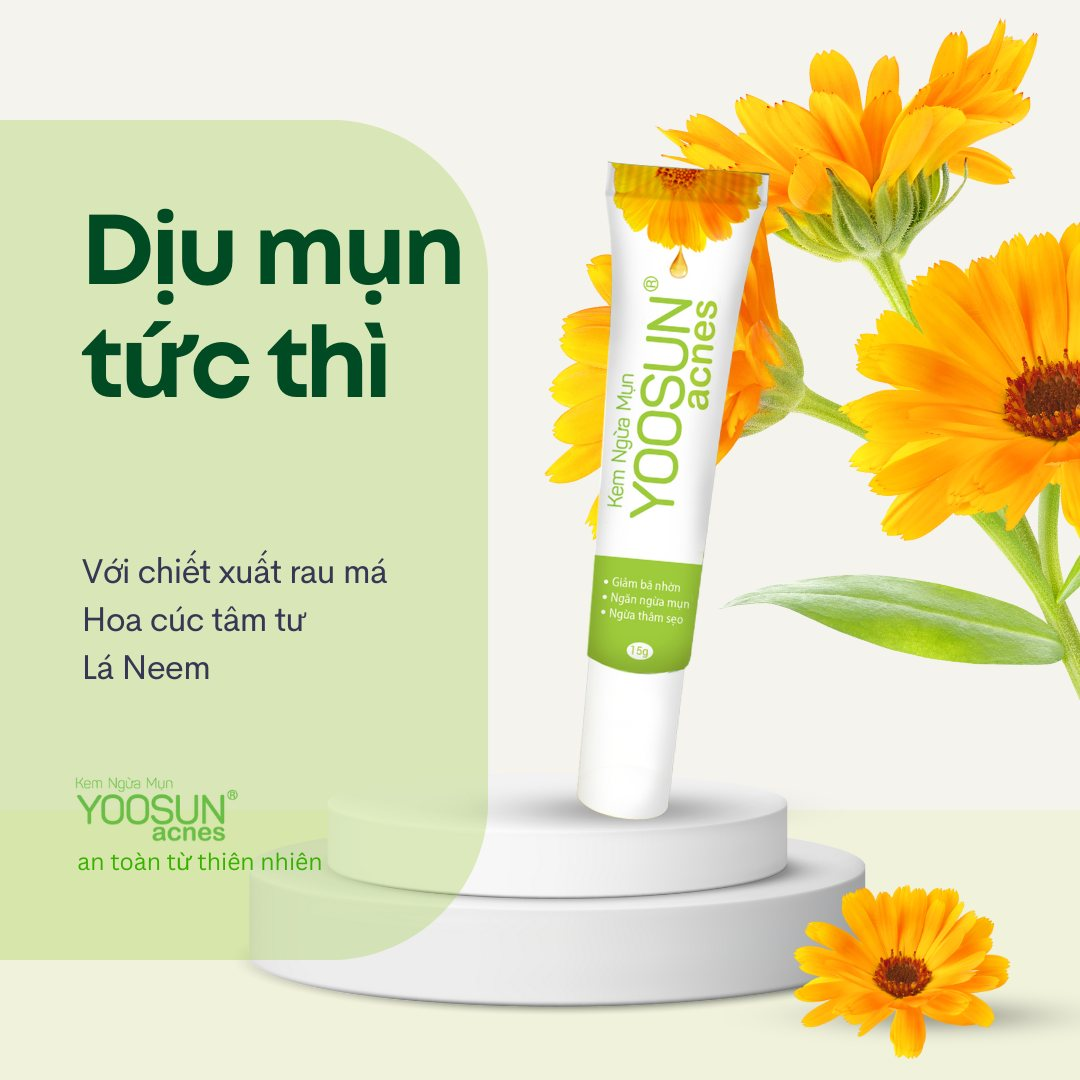 Yoosun Acnes giúp dịu và giảm đau mụn bọc, viêm.