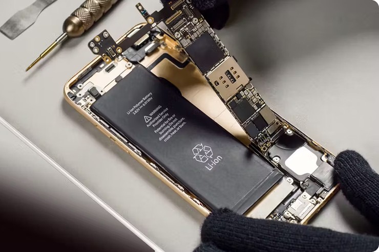 Các điện thoại cũ phải trải qua quá trình kiểm tra và thay thế các thành phần trước khi đưa trở lại.