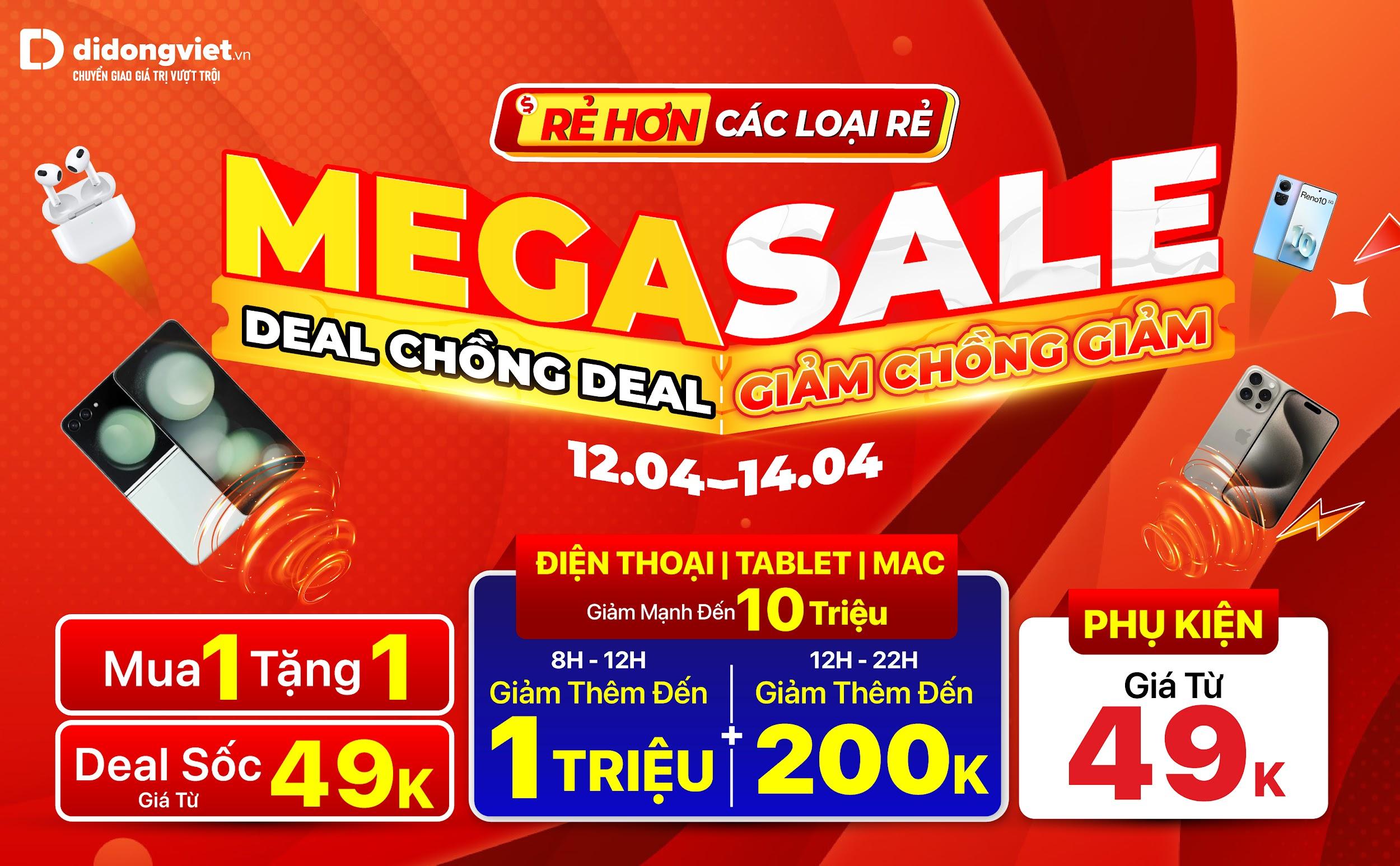 Mega Sale tháng 4: Điện thoại giảm đến 10 triệu đồng, tặng Galaxy Fit 3 0Đ, deal chồng deal giảm thêm đến 1 triệu đồng - 1