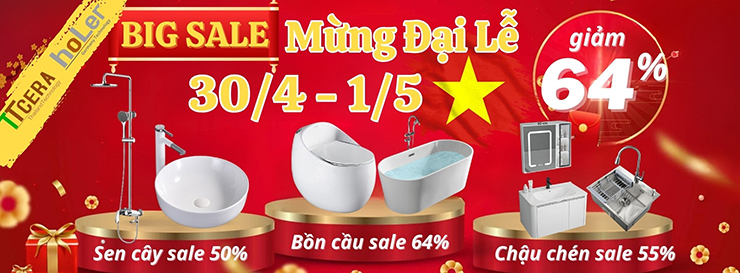 Mừng đại lễ 30/4 - 1/5, săn thiết bị vệ sinh giá cực hời! - 1