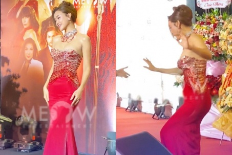 Diện váy quá ôm, "mỹ nữ Việt sánh vai cùng Neymar" luống cuống, suýt "vồ ếch" trên thảm đỏ