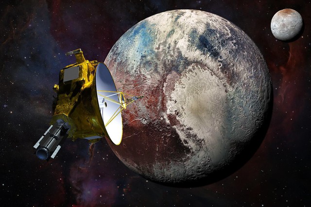 Tàu NASA New Horizons khi bay qua Sao Diêm Vương năm 2015 - Ảnh đồ họa: NASA/ĐẠI HỌC JOHN HOPKINS