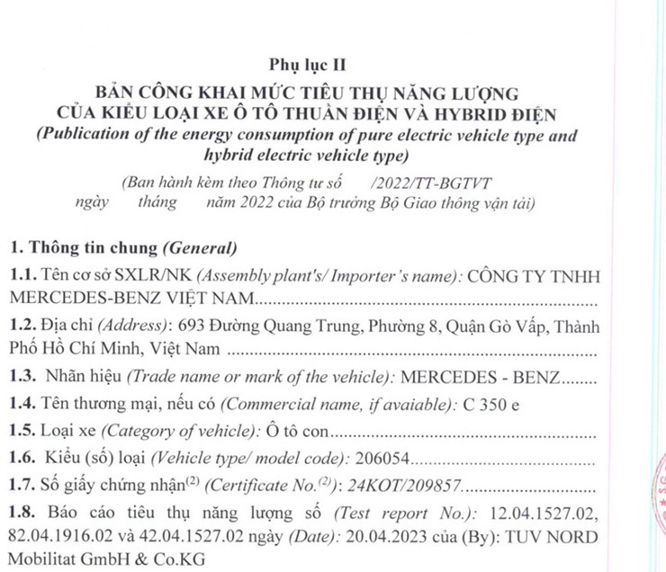 Mercedes-Benz C350e lộ thông tin đăng kiểm tại Việt Nam - 2