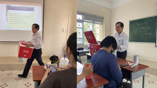 Thầy giáo "idol" bị "fan" bắt trọn khoảnh khắc "đốn tim". Ảnh: Cộng đồng sinh viên ĐH Nông Lâm TP HCM