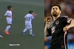 Bóng đá - &quot;Hổ phụ sinh hổ tử&quot;, con trai Messi ghi 5 bàn/trận: 1 siêu phẩm, 4 pha solo