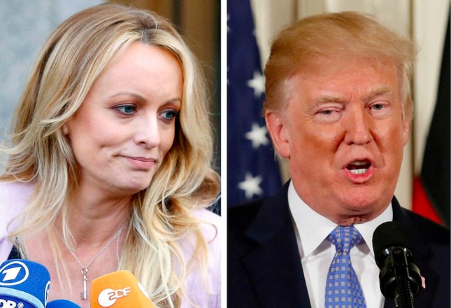 Cựu Tổng thống Mỹ Donald Trump và diễn viên phim người lớn Stormy Daniels. (Ảnh: Reuters)