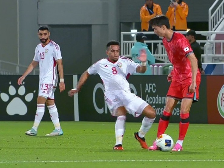 Video bóng đá U23 Hàn Quốc - U23 UAE: Cột dọc rung chuyển, điểm nhấn VAR (U23 châu Á) (H1)