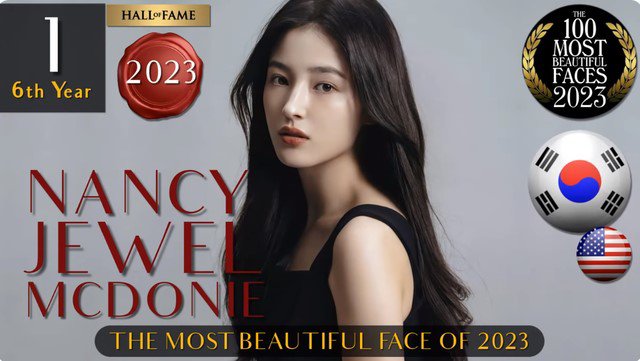 Nancy từng đứng đầu Top 100 gương mặt đẹp nhất thế giới.