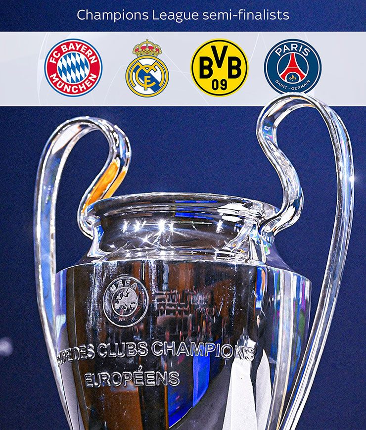 4 đội lọt vào bán kết Champions League