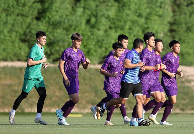 U23 Việt Nam trở lại tập luyện chiều 18/4 ở Doha.