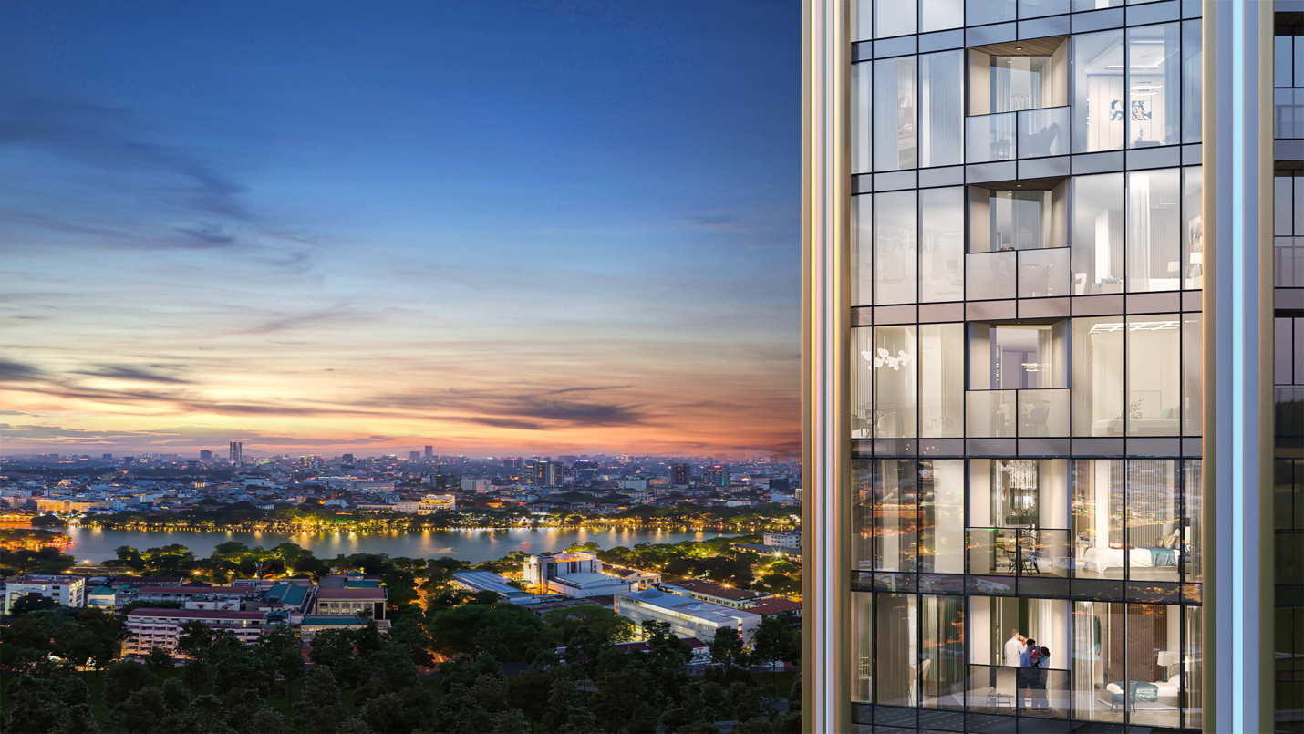 Tầm nhìn thoáng rộng, ôm trọn vẻ hoa lệ của phố Cảng từ trên cao.