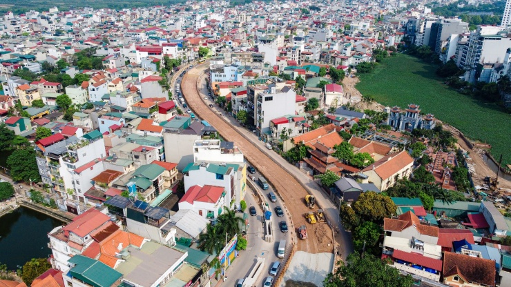 Ghi nhận của PV, dự án mở rộng đường đê Âu Cơ - Nghi Tàm hiện đã rõ hình hài