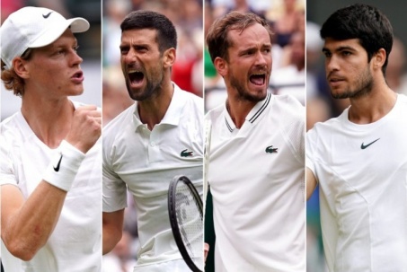 Djokovic lo Sinner bám sát, Medvedev nhắm ngôi Alcaraz (Bảng xếp hạng tennis 22/4)