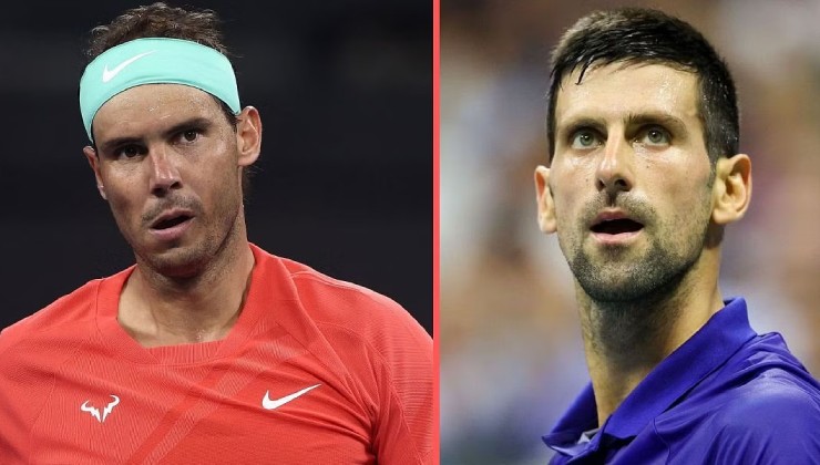 Djokovic (bên phải) không tham dự Madrid Masters, Nadal (trái) bớt đi đối thủ lớn