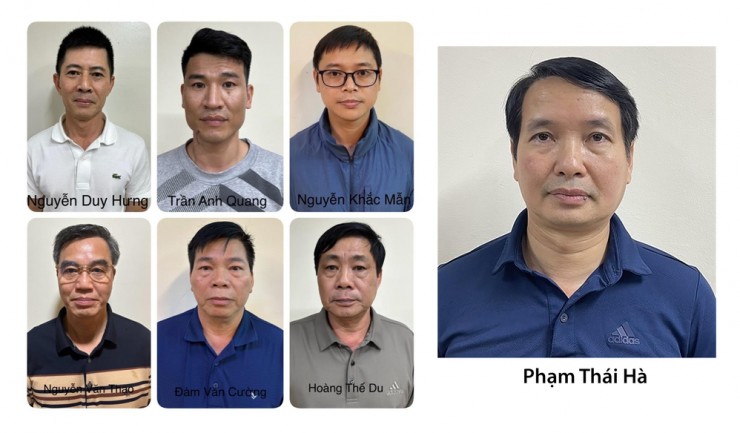 Bảy bị can bị khởi tố trong vụ án liên quan Tập đoàn Thuận An. Ảnh: BCA 
