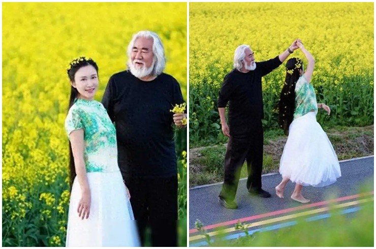 Vị đạo diễn đưa vợ đi ngắm cánh đồng hoa cải.