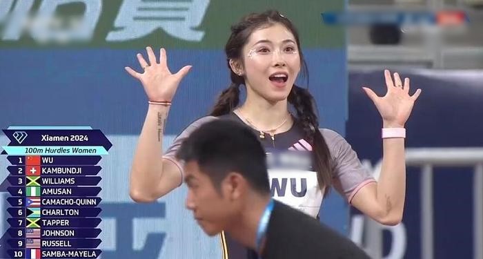 Wu Yanni tại&nbsp;giải 100 mét vượt rào nữ tại giải điền kinh thuộc hệ thống Diamond League ở Xiamen (Trung Quốc).