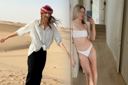 "Búp bê" Sharapova thắng trượt cát, mỹ nhân Bouchard mặc bikini tạo dáng quyến rũ