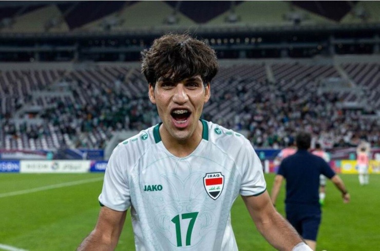 Mustafa Saadoun, ngôi sao của U-23 Iraq trong trận thắng Saudi Arabia 2-1. Ảnh: AFC