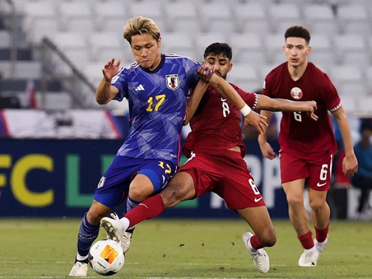 Video bóng đá U23 Qatar - U23 Nhật Bản: Kịch tính 2 bàn, sai lầm & thẻ đỏ (U23 châu Á)