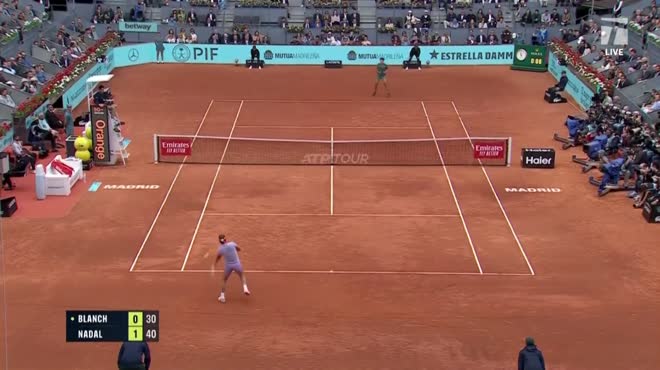 Video tennis Nadal - Blanch: Đàn em "non choẹt", chiến thắng thần tốc (Madrid Open)