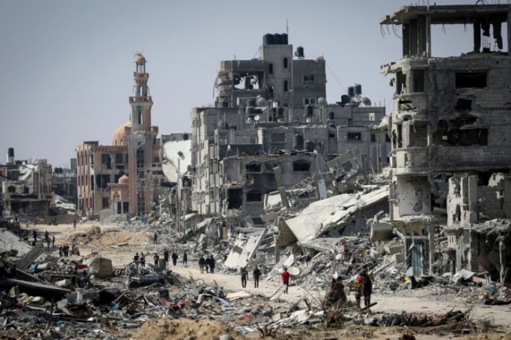 Một khu đô thị tại Dải Gaza bị phá hủy hoàn toàn trong chiến sự Israel-Hamas. Ảnh: GettyImages