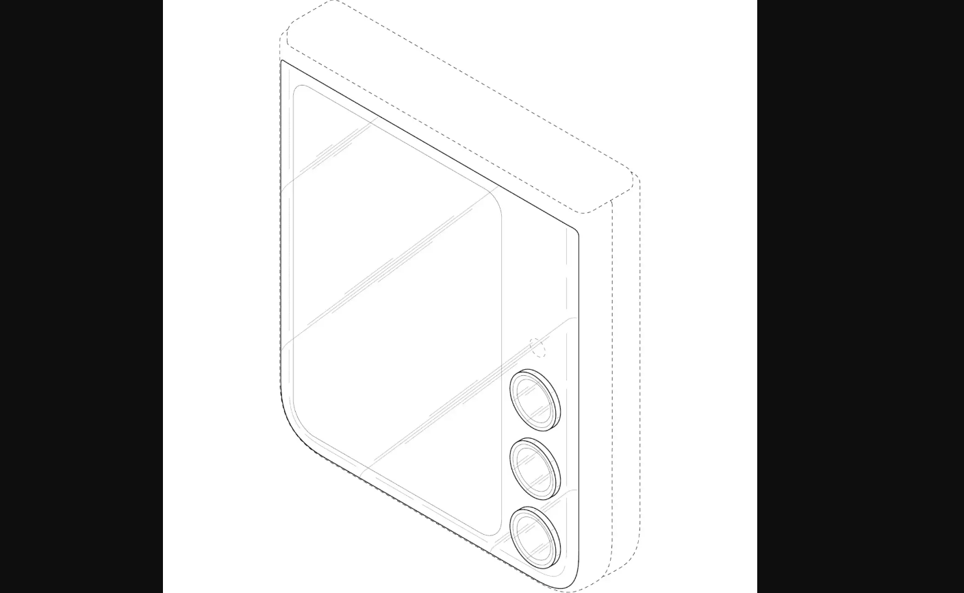 Hình ảnh về bằng sáng chế của Galaxy Z Flip 7.