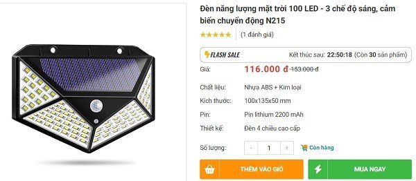 &nbsp;Một mẫu đèn năng lượng mặt trời rao bán trên mạng xã hội giá chưa tới 120.000 đồng.&nbsp;