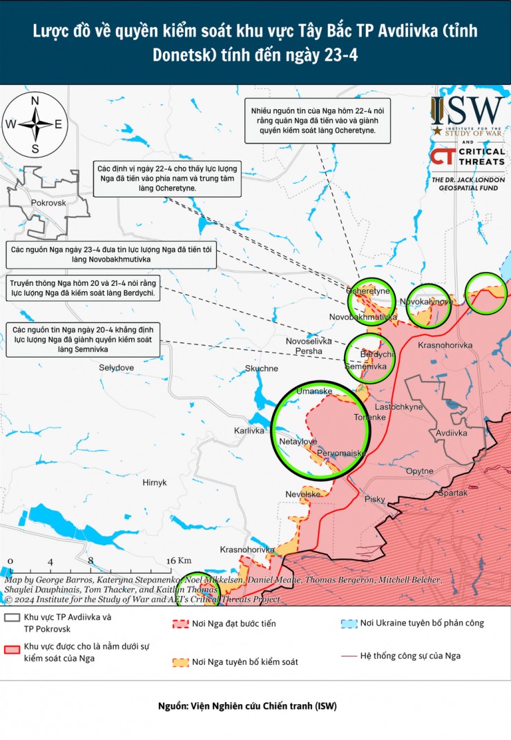 Lược đồ: Nga đột phá xung quanh pháo đài Avdiivka - 1