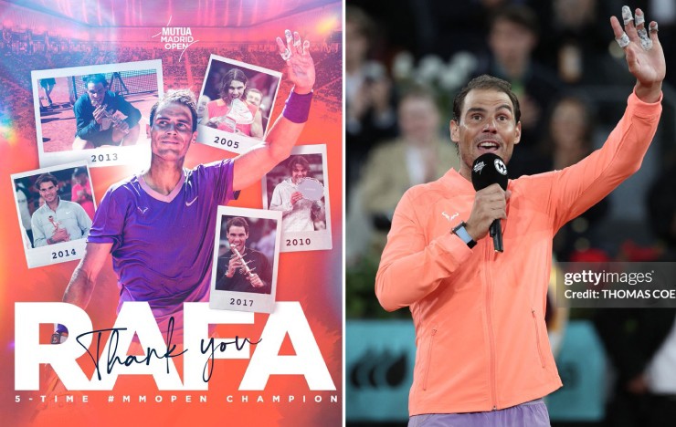 Nadal xúc động trong trận đấu chia tay Madrid Open