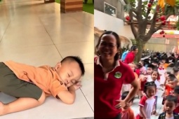Phi thường - kỳ quặc - Cậu bé ngủ ngon lành khi cả lớp tập thể dục