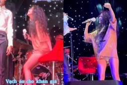 Thời trang - Ca sĩ Việt gây tranh cãi vì mặc váy quá ngắn, gặp sự cố trên sân khấu