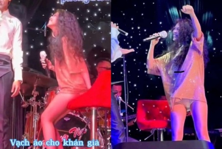 Ca sĩ Việt gây tranh cãi vì mặc váy quá ngắn, gặp sự cố trên sân khấu