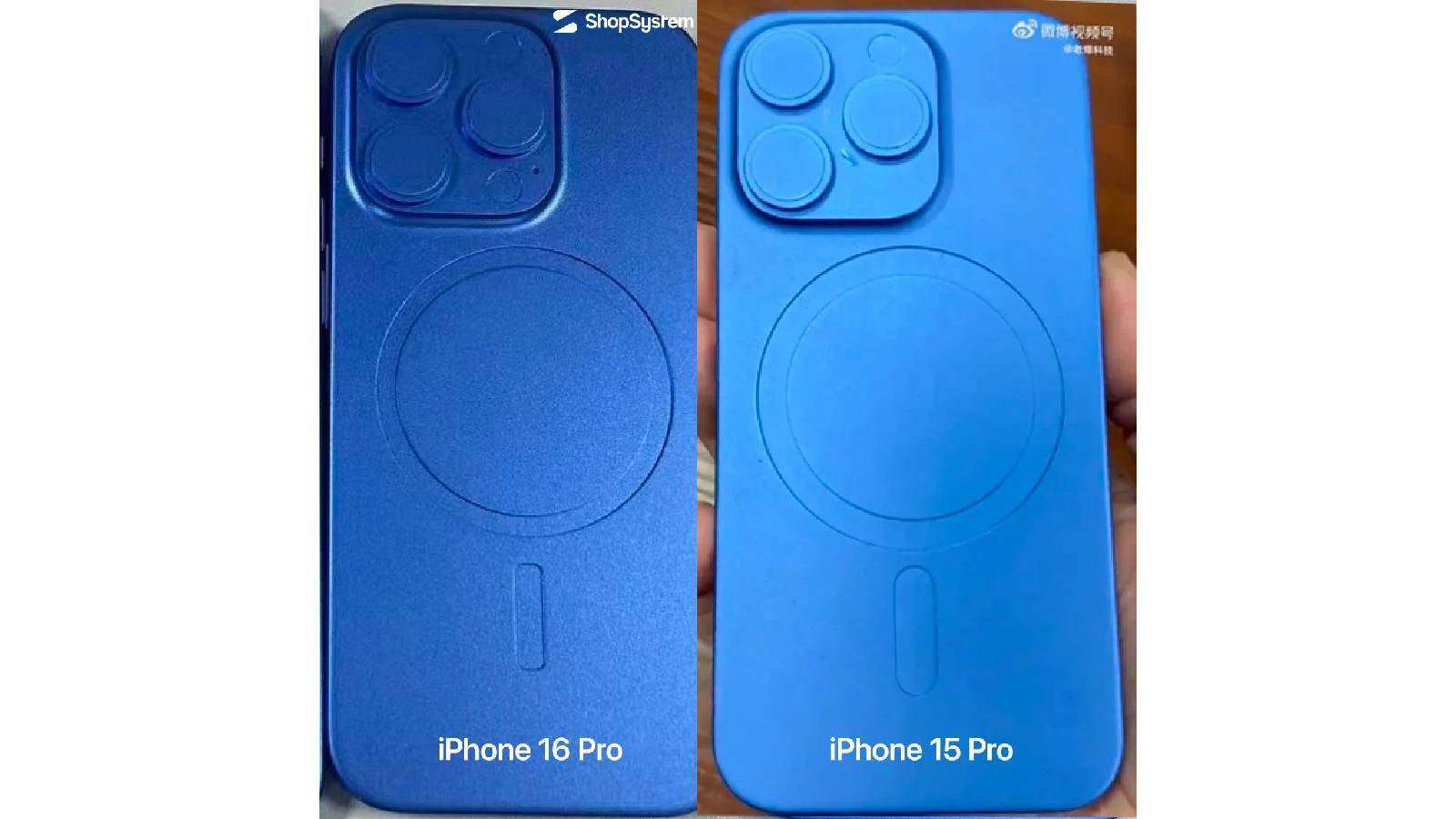 Ảnh khuôn mẫu của iPhone 16 Pro và iPhone 15 Pro.