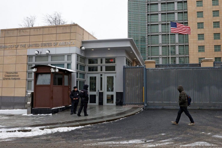 Đại sứ quán Mỹ tại Nga. Ảnh: REUTERS