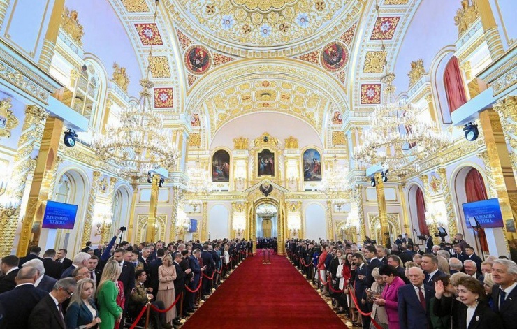 Quang cảnh Điện Kremlin, thủ đô Moscow (Nga) trong lễ nhậm chức của Tổng thống Nga Vladimir Putin ngày 7-5. Ảnh: TASS