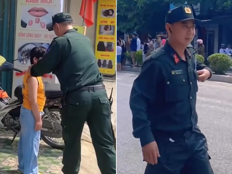 Chiến sĩ cảnh sát tặng em bé chiếc còi