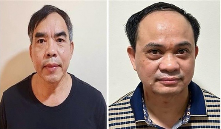 Hai cán bộ của Vĩnh Phúc là ông Chu Quốc Hải và ông Hoàng Văn Nhiệm (phải) bị khai trừ ra khỏi đảng. Ảnh: BCA
