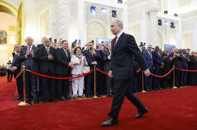 Tổng thống Nga Vladimir Putin tại lễ nhậm chức ngày 7/5. Ảnh: Reuters