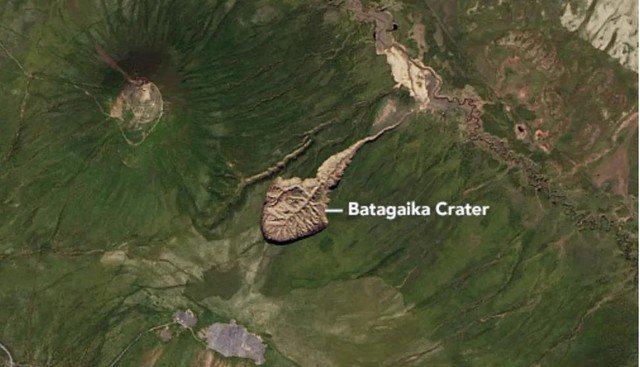 Cấu trúc "cổng địa ngục" ở Siberia - Nga - Ảnh: NASA