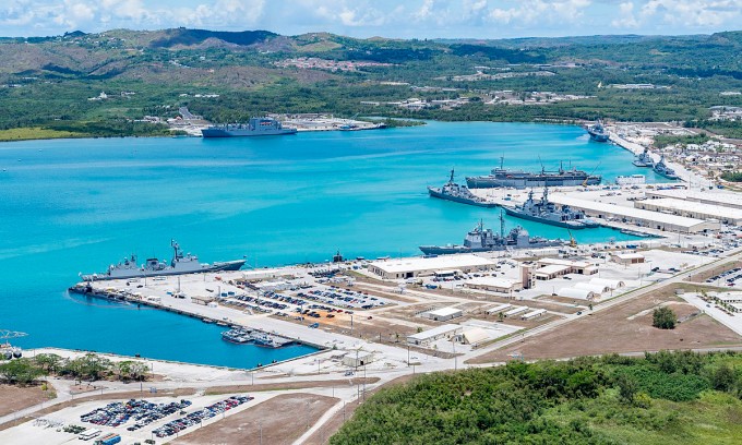 Căn cứ hải quân Mỹ ở đảo Guam tháng 5/2019. Ảnh: Hải quân Mỹ