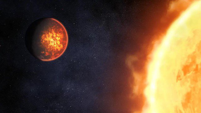 Hành tinh 55 Cancri e quay rất gần quanh ngôi sao mẹ nóng bỏng - Ảnh đồ họa: NASA/ESA/CSA/STScl