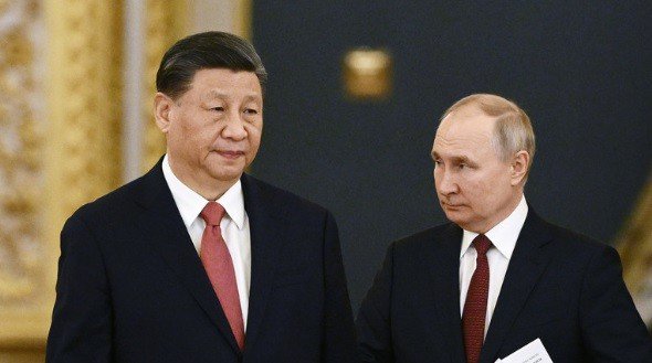 Tổng thống Nga Vladimir Putin và Chủ tịch Trung Quốc Tập Cận Bình trong cuộc gặp tháng 3/2023. (Ảnh: Sputnik)