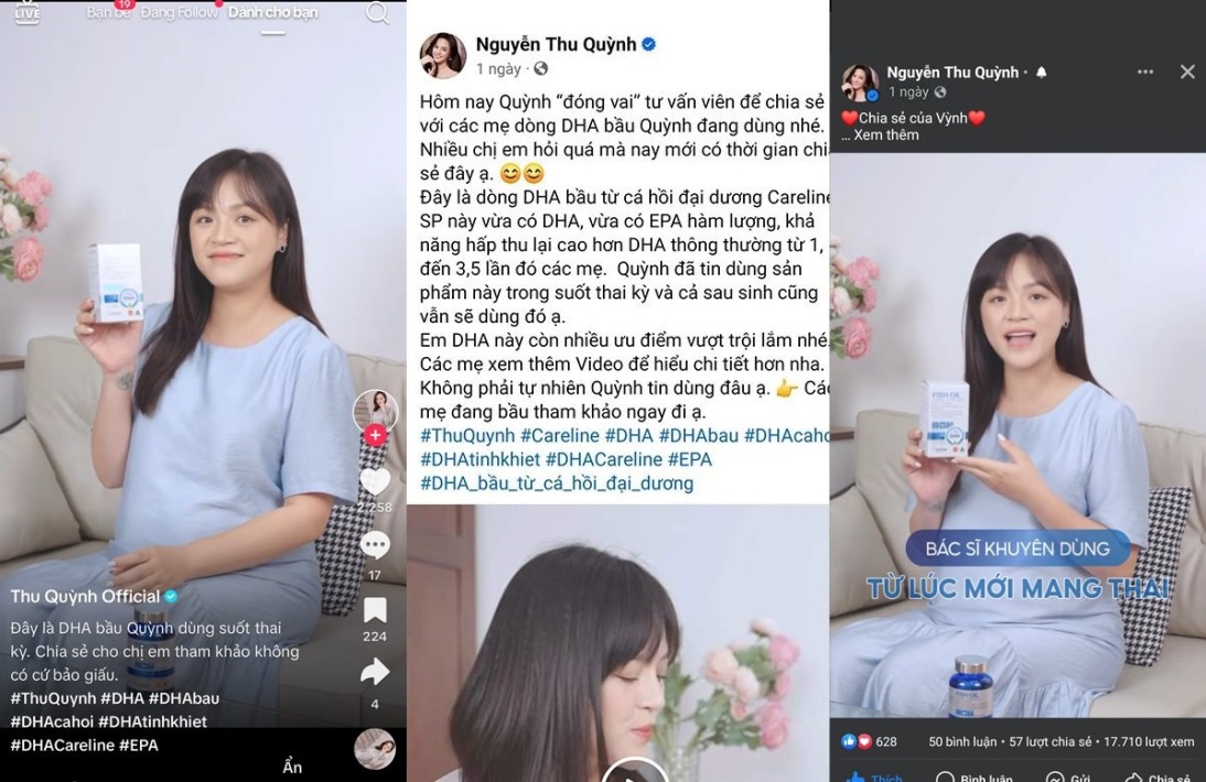 Thu Quỳnh chia sẻ sản phẩm Careline salmon fish oil đang tin dùng suốt thai kỳ
