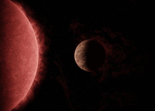 Sao lùn siêu lạnh SPECULOOS-3 (trái) và hành tinh có nhiều đặc tính giống Trái Đất của nó - Ảnh đồ họa: NASA
