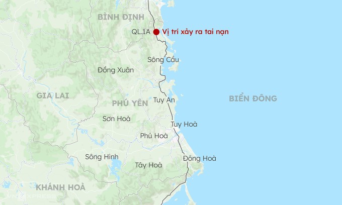  Vị trí xảy ra tai nạn. Đồ hoạ: Khánh Hoàng