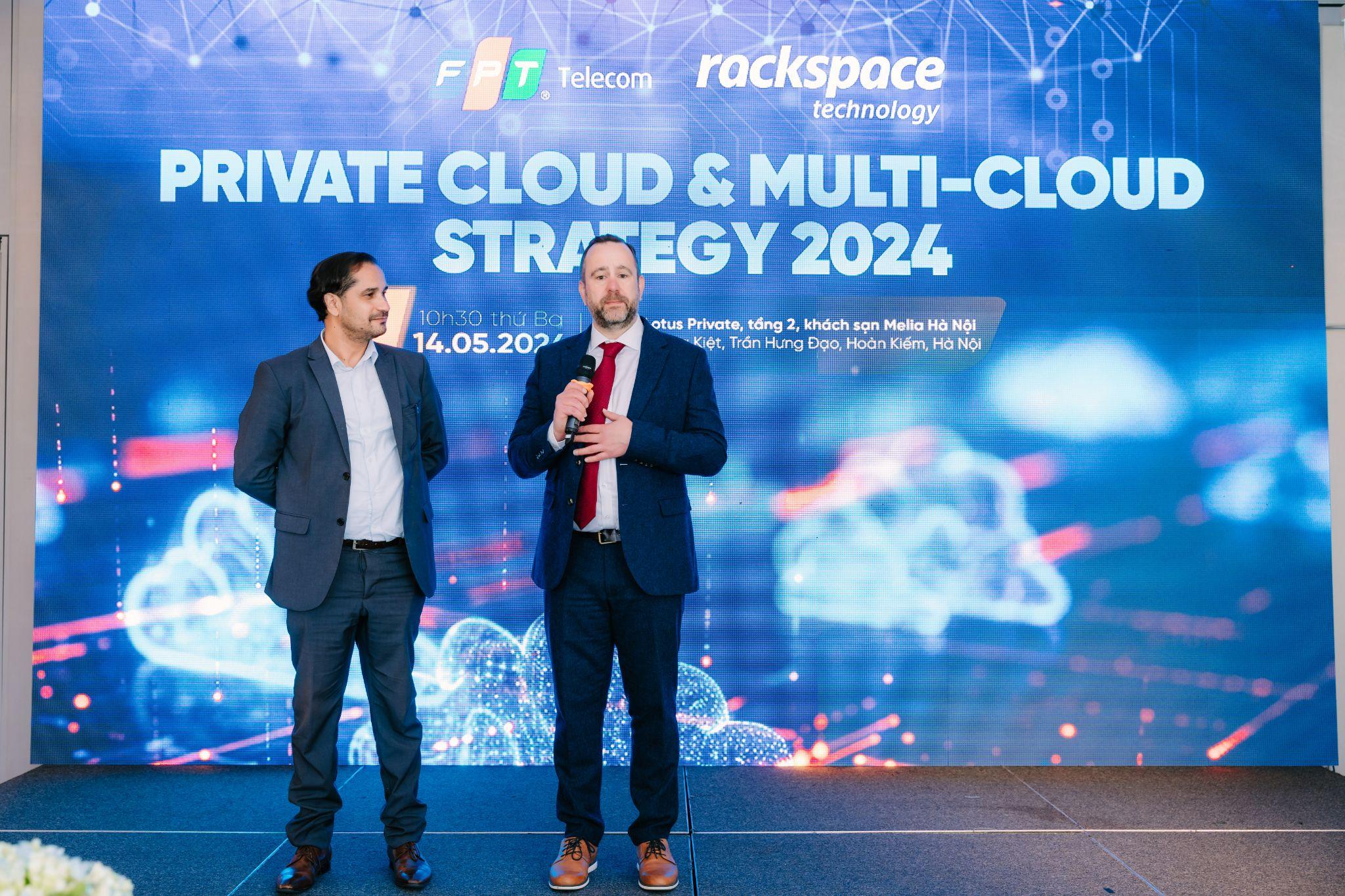 Ông Matthew Armstrong - Solution Director - CTO Group (phải) và ông Jenk Balikcioglu – Business Head – APJ, đại diện Rackspace Technology gửi lời cảm ơn chân thành, khẳng định tầm quan trọng của sự hợp tác